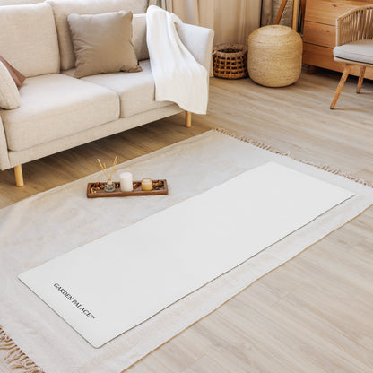 White Minimalist Yoga Mat by GARDEN PALACE™